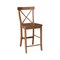 International Concepts Round 36 in Rd Ped Gathering Ht Table, 2 X-Back Stools, Distressed Oak, 36 in W, 36 in L, 35.1 in H K42-36RT-6B-S6132-2 - alternate 3